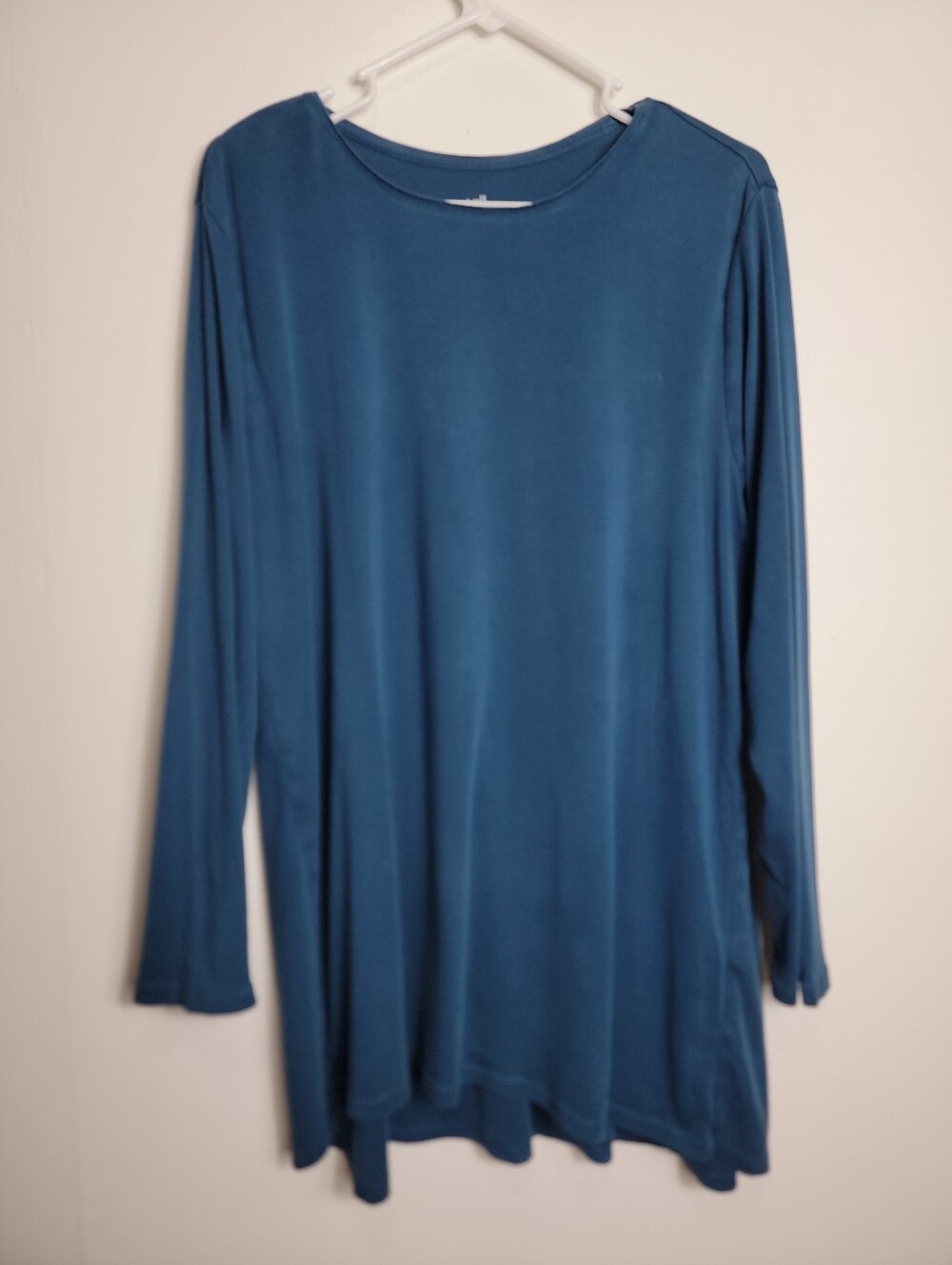 J.jill Women's Perfect Pima Blue Long Sleeve Top, XL